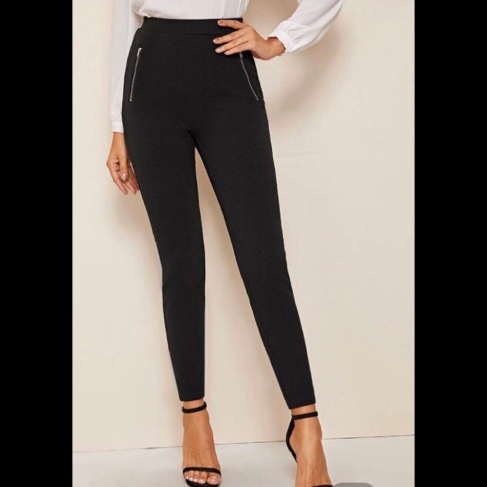 Zara Trousers With Side Zip Detail